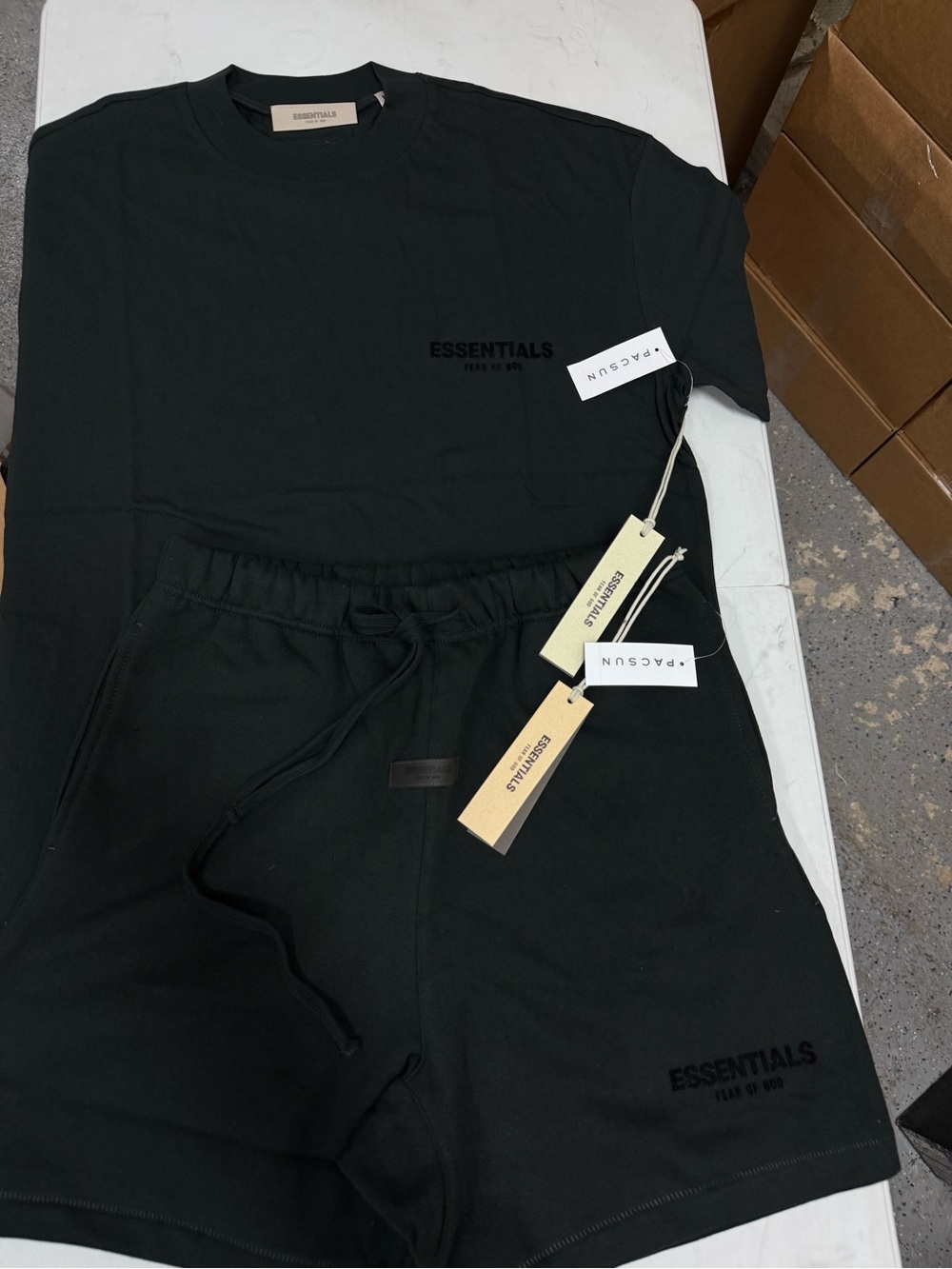 Essentials Fear Of God Strech Limo Tee & Shorts Set Size S